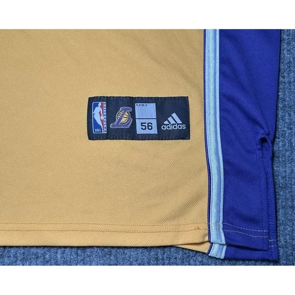 KOBE‎ BRYANT #24 ADIDAS Jersey LAKERS Sz 56 Sewn Rare Y2KYELLOW/PURPLE